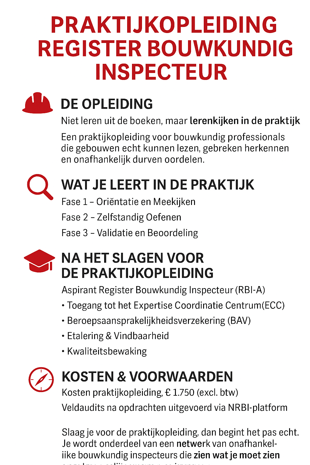 Opleiding tot bouwkundig inspecteur intergraal